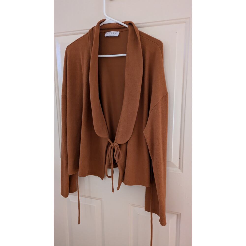 Vintage Ballet Wrap Sweater with Tie Closure, Rust Brown, Size Med, Made by Fore